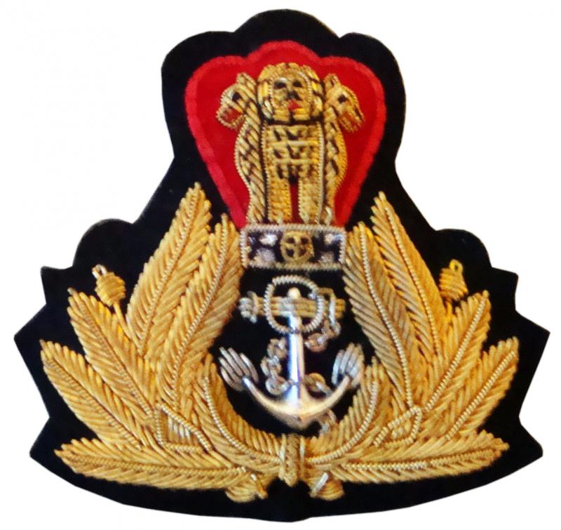 Вышитая офицерская кокарда Военно-морских сил Индии