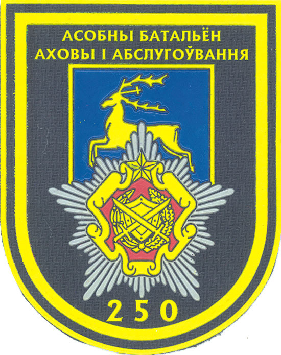 The 250th Special Service Battalion Guard Patch. Air Force of the Republic of Belarus