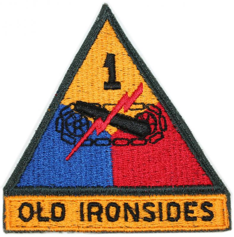 Нарукавный знак 1-й бронетанковой дивизии. Сухопутные войска США