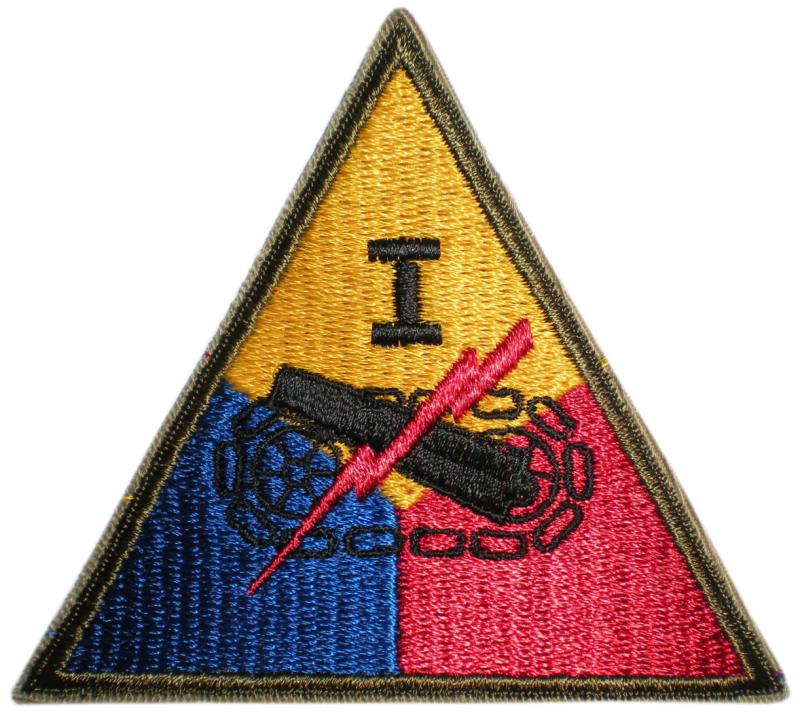 Нарукавный знак 1-ой бронетанкового корпуса. Сухопутные войска США