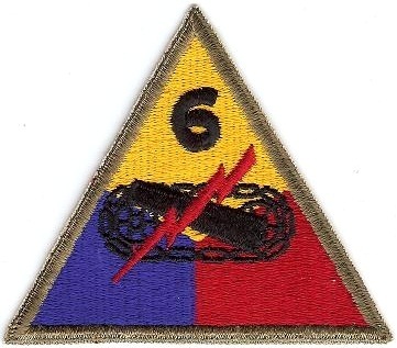Нарукавный знак 6-й бронетанковой дивизии СВ США