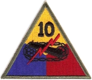 Нарукавный знак 10-й бронетанковой дивизии СВ США