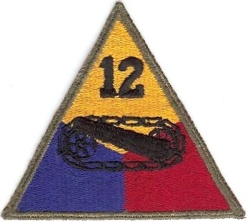 Нарукавный знак 12-й бронетанковой дивизии СВ США