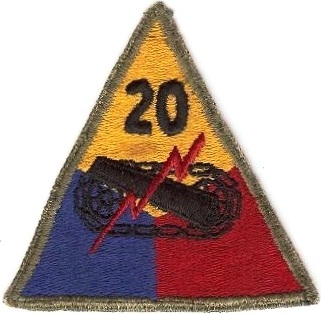Нарукавный знак 20-й бронетанковой дивизии СВ США