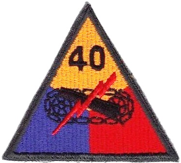 Нарукавный знак 40-й бронетанковой дивизии СВ США