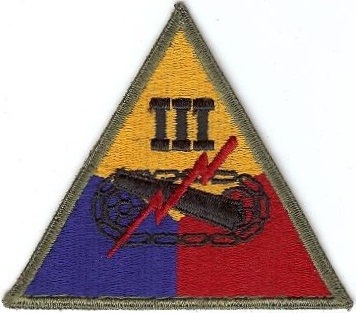 Нарукавный знак 3 бронетанкового корпуса СВ США