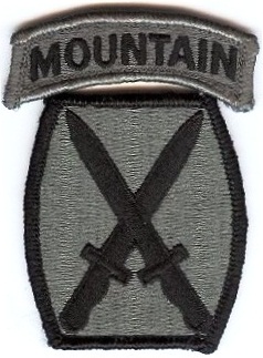 Нарукавный знак 10 горнопехотной дивизии СВ США