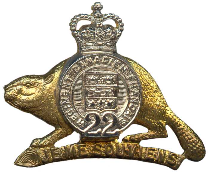 Кокарда знак на фуражку 22-го Канадско-Французского пехотного полка