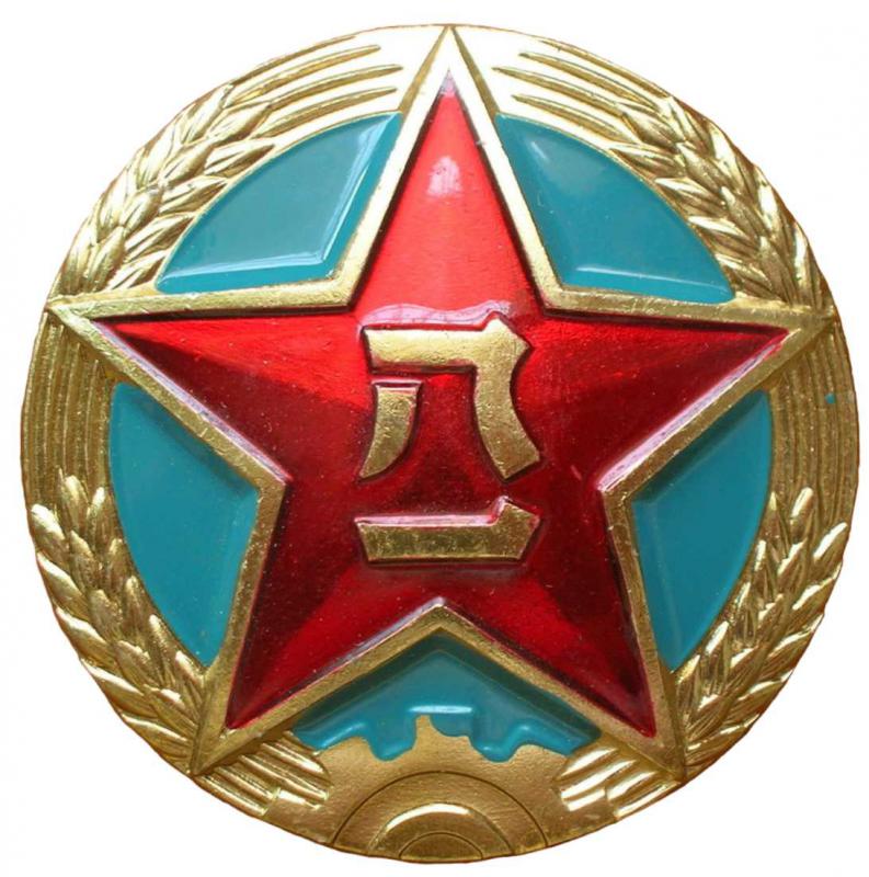 Кокарда эмблема на тулью фуражки Сухопутных сил и Второй артиллерии НОАК