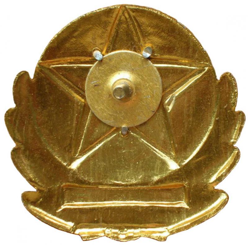 Кокарда эмблема в венке на тулью фуражки Сухопутных сил и Второй артиллерии НОАК