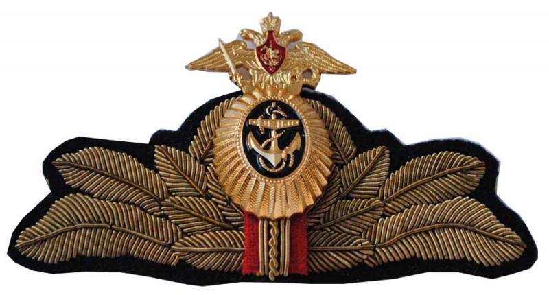 Кокарда в обрамлении венка из канители Адмиралов ВМФ России