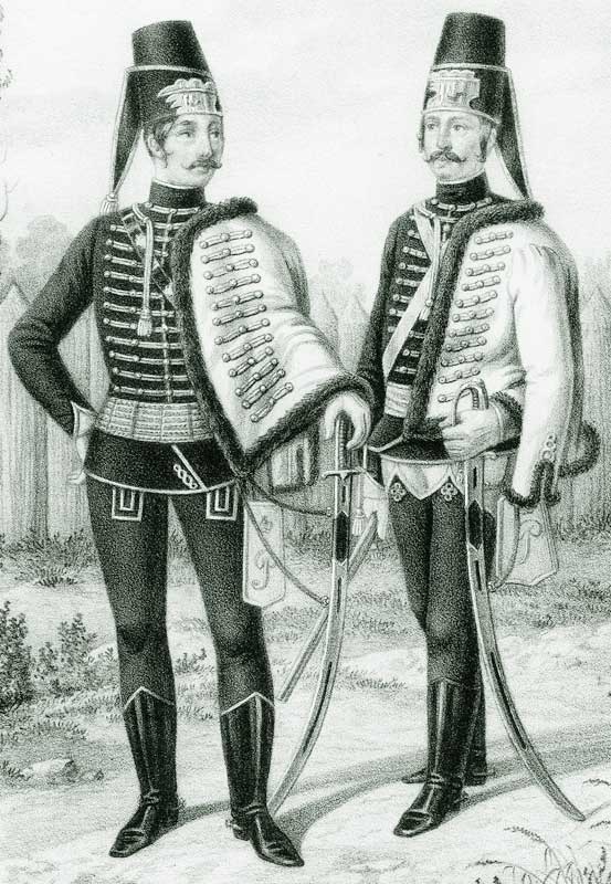 Унтер-офицер и гусар, 1760-1761 годы.