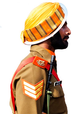 Головной убор военнослужащих Сикхского легкого пехотного полка (Sikh Light Infantry).