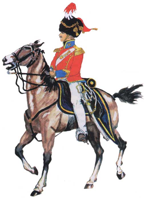 Униформа офицера кавалерийского полка гвардейской дивизии Перу, 1827 год