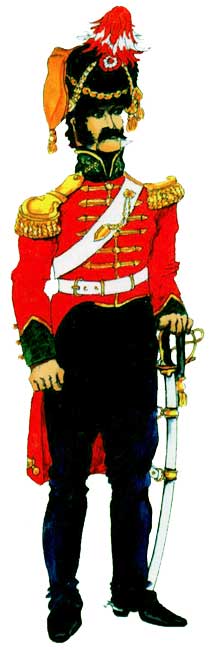 униформа сержант-майора (Sargento Mayor) гренадерского полка Каллао (Regimiento granaderos del Callao), 1830 год