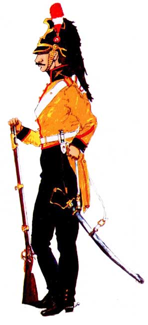 униформа второго капрала (Cabo Segundo) драгунского полка Арекипа (Dragones de Arequipa), 1830 год