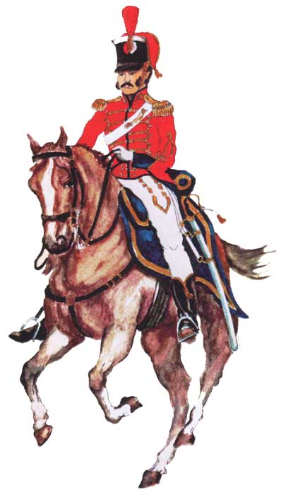 униформа офицера гусарского эскадрона Riva Agüero, 1823 год.