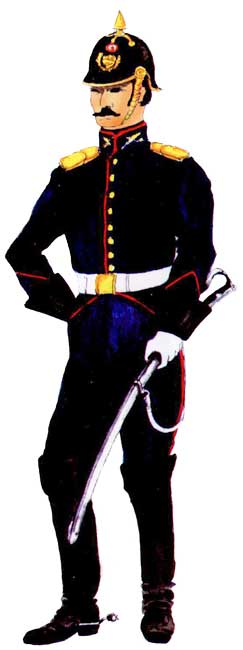 униформа кавалериста армии Перу, 1872 год