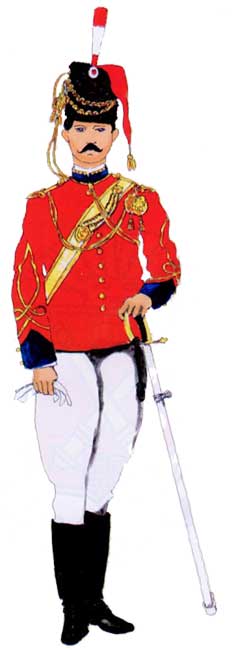 униформа офицера гвардейского гусарского эскадрона (Escuadrón Húsares de Gguardia), 1898 год