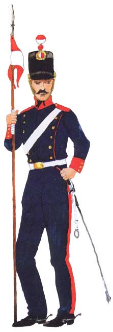 униформа солдата гвардейского уланского эскадрона, 1823 год