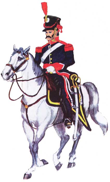 униформа офицера драгунского эскадрона «Dragones de la República», 1823 год