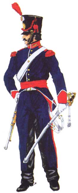 униформа солдат драгунского эскадрона «Dragones de la República», 1823 год