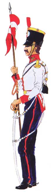 униформа рядового улана эскадрона «Lanceros del Perú», 1823 год