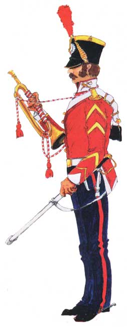 униформа трубача эскадрона «Lanceros del Perú», 1824 год