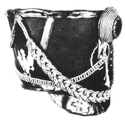 Кивер образца 1808 года офицера 2-го Бранденбургского гусарского полка - Shako Probe 1808 Offizier des 2. Husarenregiment Brandenburg