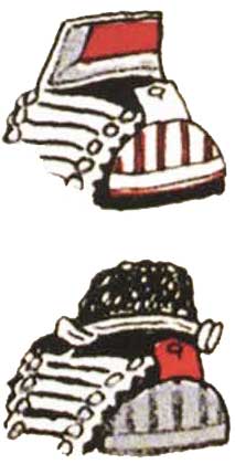 Униформа рубачей 1-го (сверху) и 2-го Лейб-гусарского полка, 1808-1814 годов
