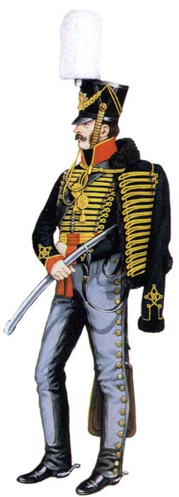 Униформа рядового гусарской роты нормального эскадрона, 1811-1813 годы.