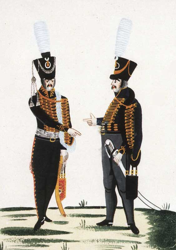 Офицер и гусар Померанского гусарского полка, 1810 год