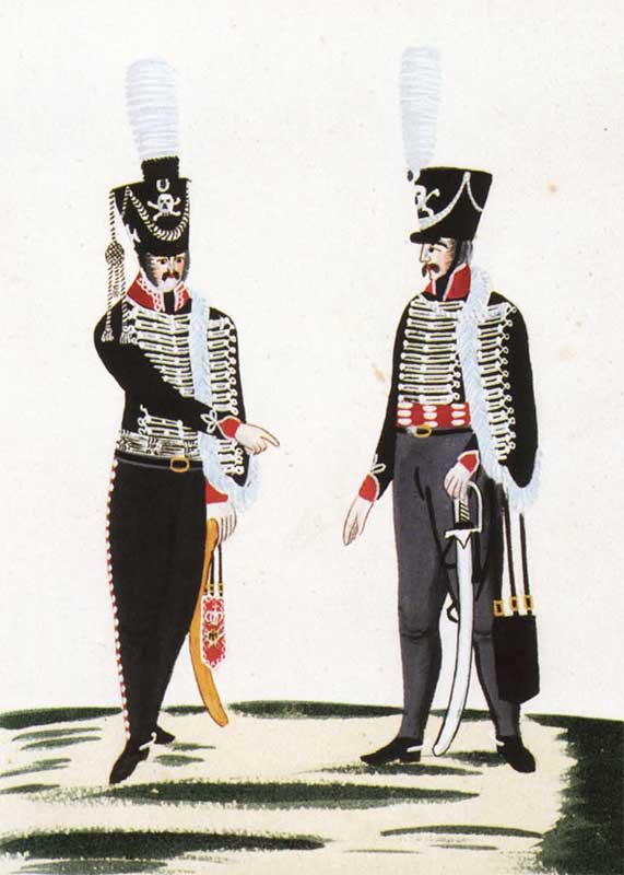 Офицер и гусар 2-го лейб-гусарского полка, 1810 год