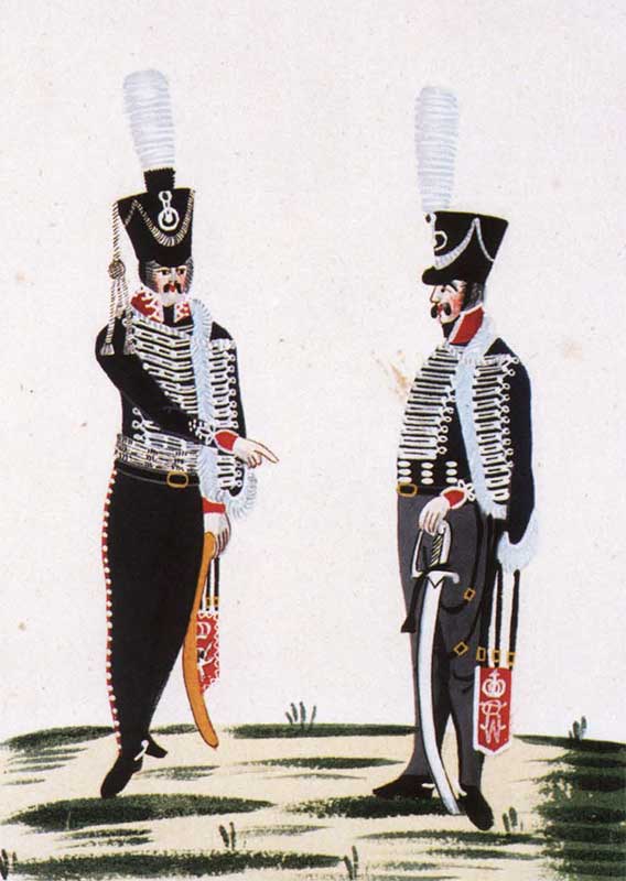 Офицер и гусар Бранденбургского гусарского полка, 1810 год