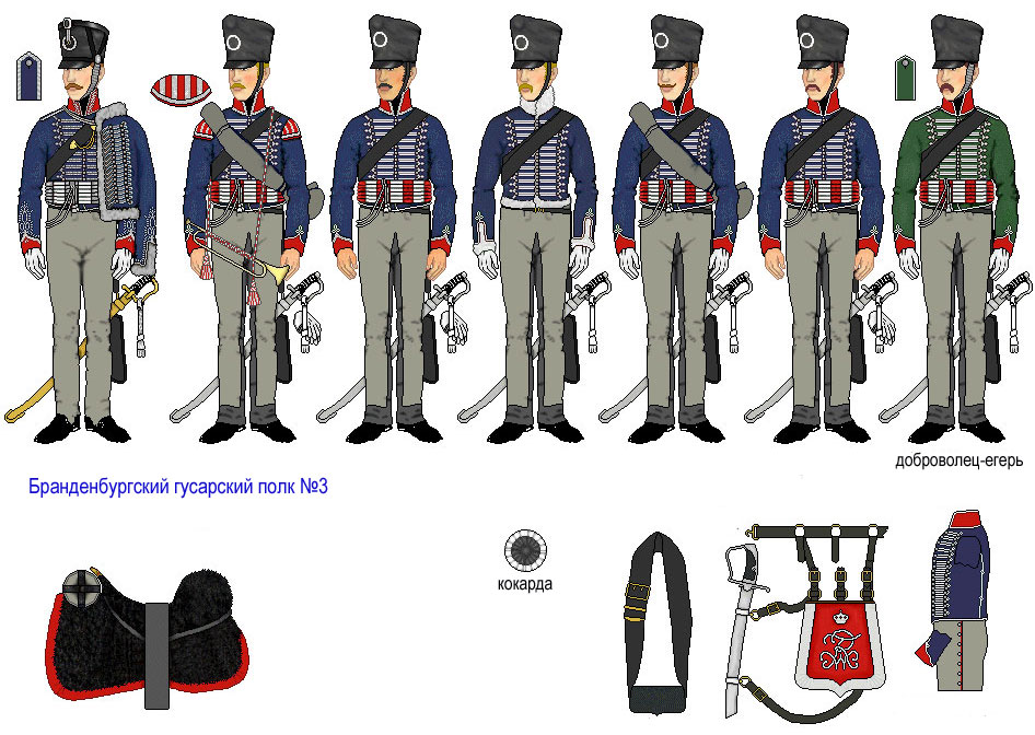 Униформа Бранденбургского гусарского полка №3, 1815 год