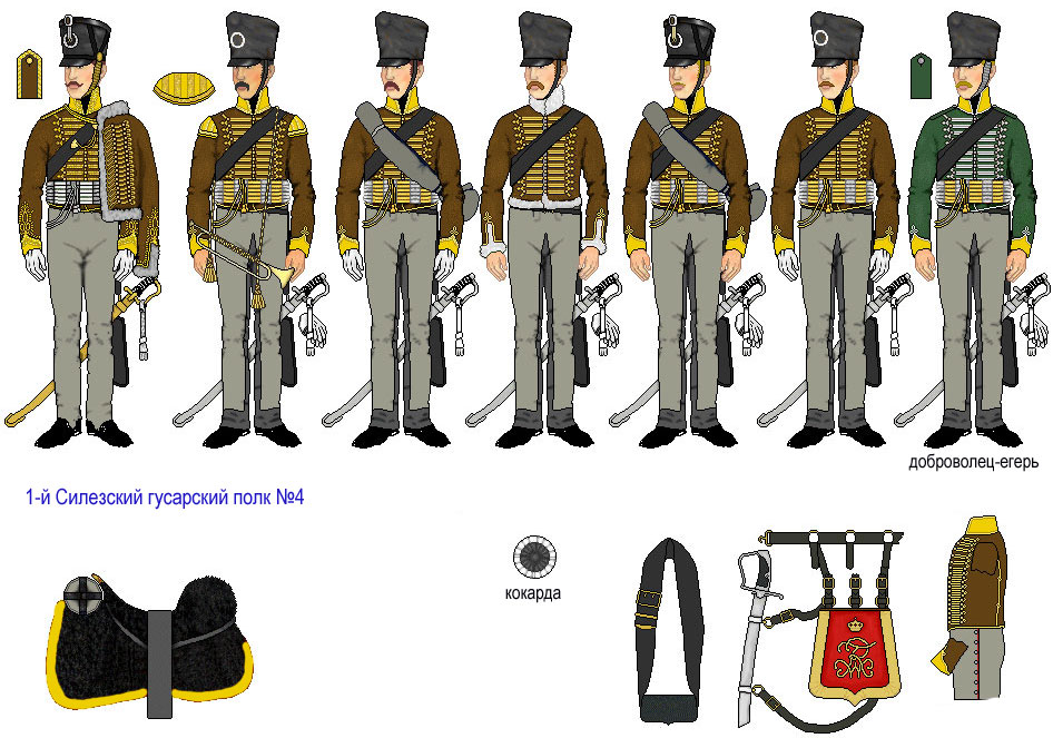 Униформа 1-го Силезского гусарского полка №4, 1815 год