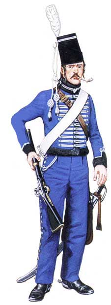 Униформа рядового прусского гусарского полка №7, 1806 год. Uniformen Privat preußischen Husaren №7 1806.