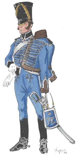 Гусар 12-го полка прусских гусар, 1815 год - Gusar 12-th regiment Prussian hussars, 1815.