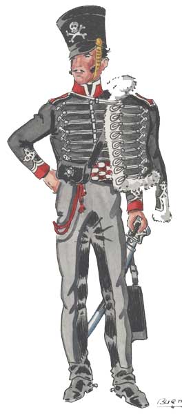 Униформа прусского гусара 2-го гусарского гвардейского полка, 1814 год - Uniforms Prussian hussar of the 2nd Guards Hussars, 1814.