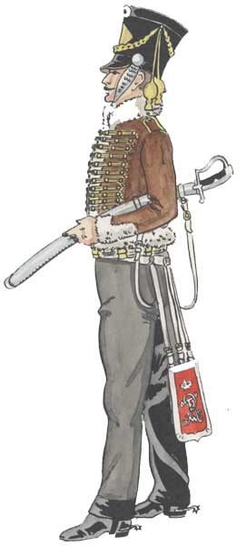 Униформа гусара 4-го прусского гусарского полка, 1814 год - Uniformen Hussar preußischen Husaren 4. 1814