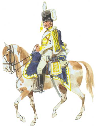 Униформа рядового прусского гусарского полка фон Кехлера (von Köhler) №3, 1795 год. Uniformen Privat preußischen Husaren von Köhler (von Köhler) №3 1795.