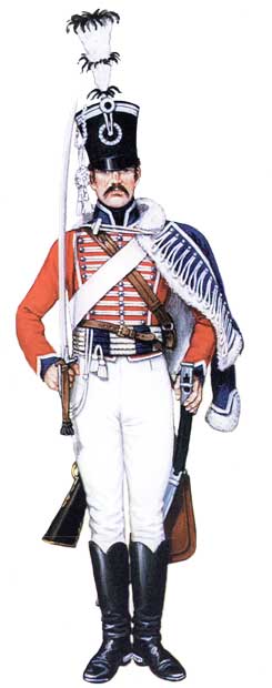 Униформа рядового прусского лейб-гвардии гусарского полка Рудорффа, 1806 год. - Uniformen Privat preußischen Leibgarde-Husaren Rudorffa 1806.