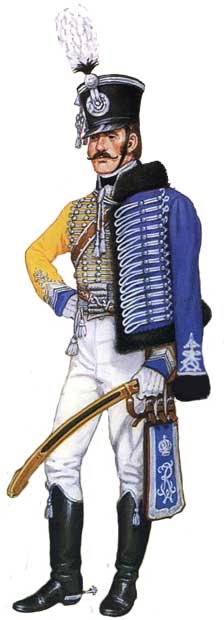 Униформа офицера прусского гусарского полка №7, 1806 год. Uniforms officer of the Prussian Hussars №7, 1806.