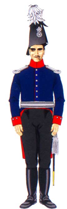 синий офицерский лейброк прусского Garde du Corps, 1815 год