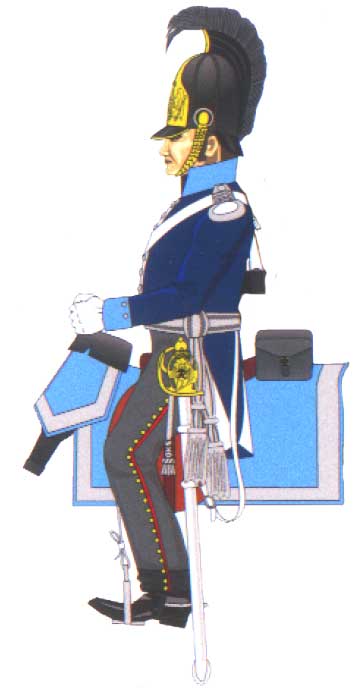 офицер Восточно-Прусского кирасирского полка в синем лейброке, 1813 год