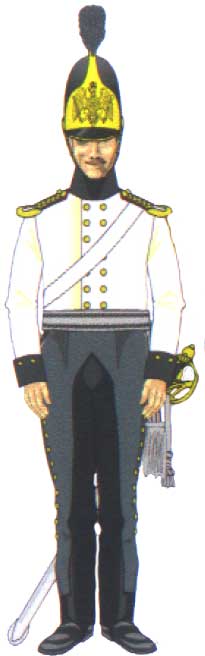 офицер Силезского кирасирского полка в белом коллете, 1813 год