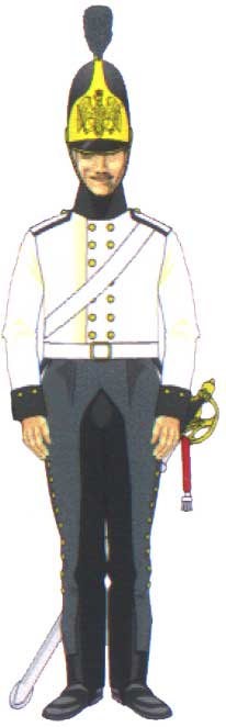 рядовой Силезского кирасирского полка в белом коллете, 1813 год