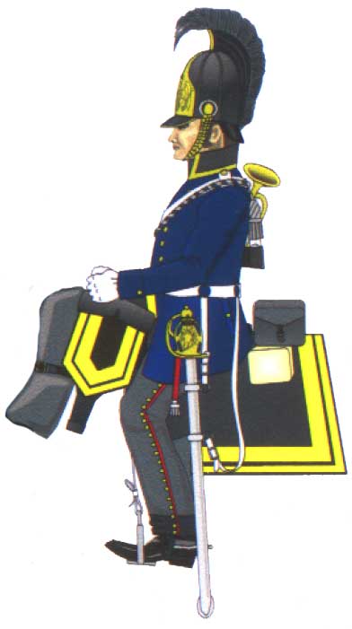 трубач Силезского кирасирского полка в синей литовке, 1813 год