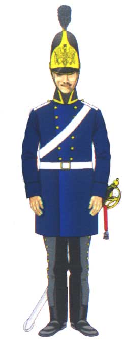 унтер-офицер Силезского кирасирского полка в синей литовке, 1813 год