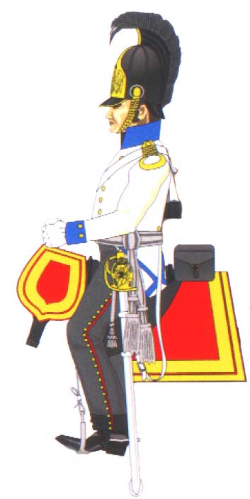 офицер Бранденбургского кирасирского полка в белом коллете, 1813 год